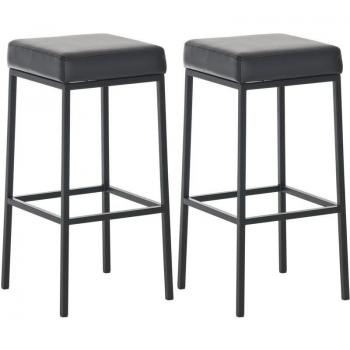Conjunto de Taburetes de Bar - 2 Piezas, Reposapiés, Altura 85 cm, Negro