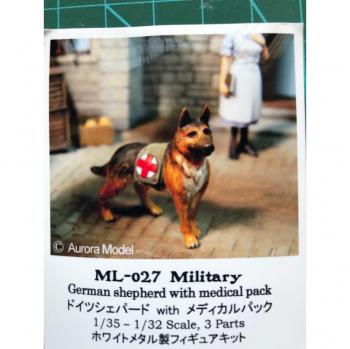 1:35 Resin Model Black-Backed West German Shepherd Dog