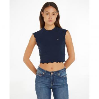 Top Tommy Jeans Slim Crop Babylock Marino para mujer