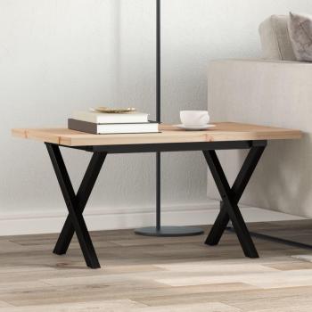 VidaXL Coffee Table X-Frame 80x50x40.5 cm Solid Wood Pine and Steel