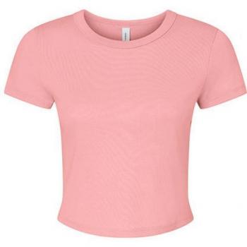 Bella+Canvas Women's Micro Rib Baby Tee - M Pink Blend