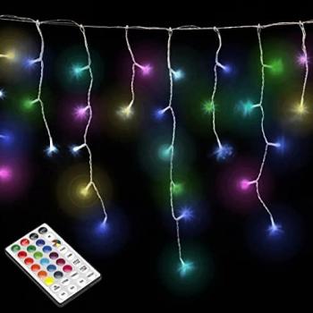 Natale - tenda luminosa 160 led multicol rgb c/telec. IP44 x est. Maurer