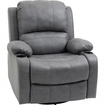 Fauteuil de télévision HOMCOM Relax & Chill avec repose-pieds – gris