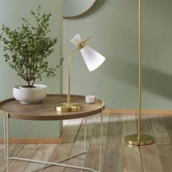 Monroe Classic Mid‑Rise Glass & Metal Desk Lamp