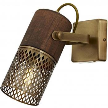 Avonni Albrecht Classic Wall Light – Antique Gold, 12 cm, Metal/Wood