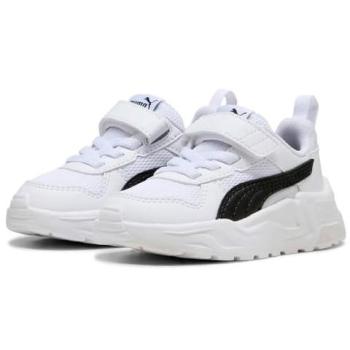 PUMA Trinity 2 Lt AC+ Kids' Trainers – White, Black, Feather Gray – UK 4 (Boys/Girls)
