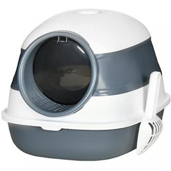 Foldable Cat Litter Tray Hooded Cat Litter Box w/ High Side White