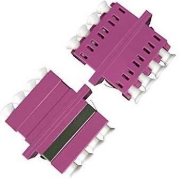 Tecline LC/LC Multimode OM4 Kupplung, 4‑fach, Kunststoff & Keramik, erikaviolett