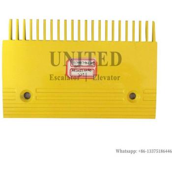 Yellow Aluminum Comb Plate for Escalators 5130667H02 L202.2mm W127.2mm Hole Space 140mm 22 Teeth LEFT