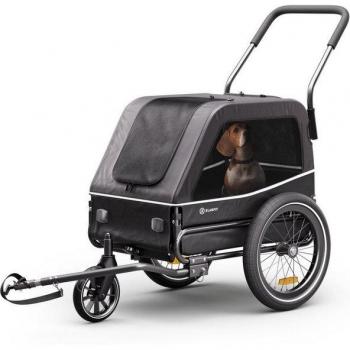 Remorque pour chiens Klarfit Goldie S Hybrid avec fenêtre en mesh gris