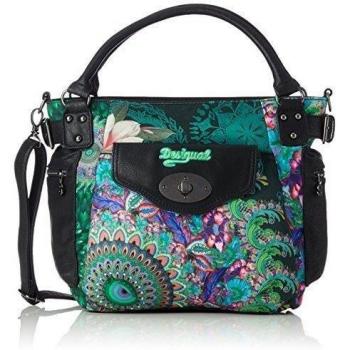 Desigual BOLS_ALANA_MCBEE - Bolso de mano de material sintético mujer, color azul, talla 27x30x14 cm (B x H x T)