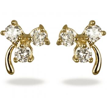 Lily's Treasures Q8210 - White Gold Clovers Earrings