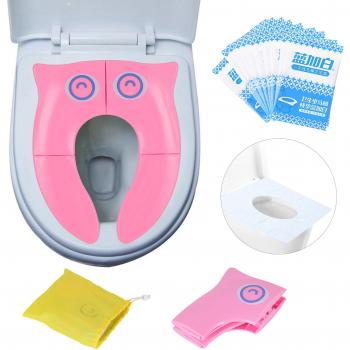 Riduttore WC per bambini Viaggia portatile Pieghevole Riutilizzabili sedile Potty Training Con: Sedile WC Usabile e Riciclabile 10 PCS