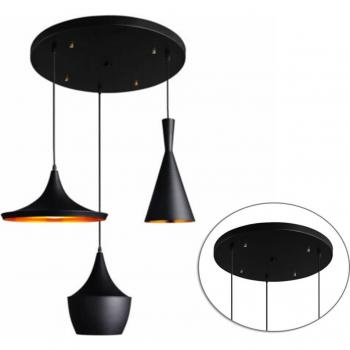 Support de lampe ronde vintage en aluminium