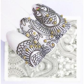 1Pcs Lace Netting 3D Nail Art Rhinestone Beads Wheel