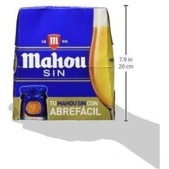 Mahou Lager Dorada - Cerveza con 1% de Alcohol - Paquete de 6 Botellas de 25 cl cada una, Total: 1.5L
