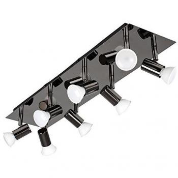 ValueLights Consul 8 Way Black Ceiling Bar Spotlight