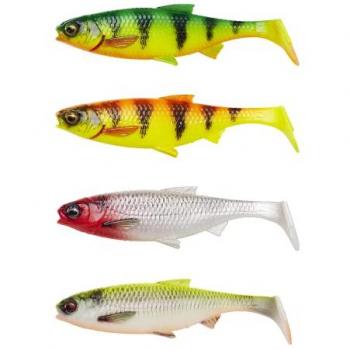 Savage Gear 3D Fluss-Rochen 8cm 5g Dunkles Wasser Mix 4 Stück
