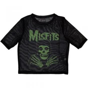 Feminino Malha Verde Crop Top 14 UK Preto Misfits