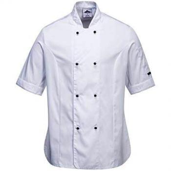 Chaqueta de cocina femenina Raquel, manga corta y 8 botones