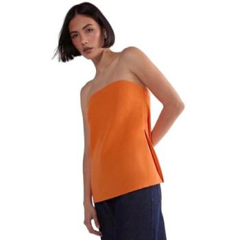 Women's 8 Orange Linen Mix Band Top – Nasty Gal
