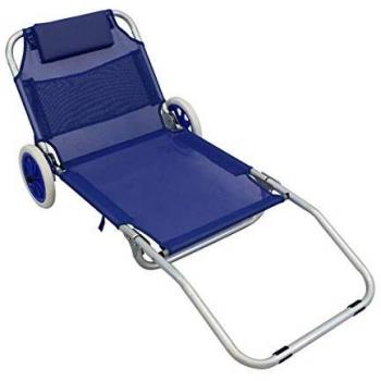 Spiaggina Prendisole Pieghevole Blu Casual 142 x 62 x 52 cm
