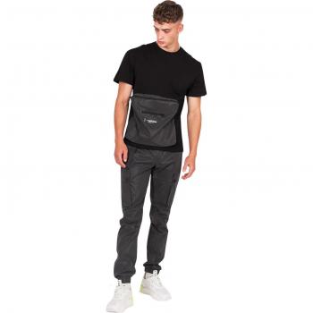 Schwarzes Reflector-Shirt für Männer – Sixth June Design mit Extra Tasche