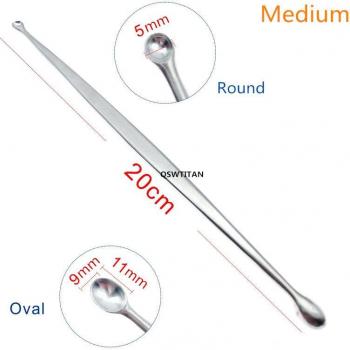 Veterinary Orthopedic Double-Ended Oval Round Steel Volkman Bone Curette