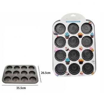 Stampo Antiaderente per Muffin e Cupcake 12 Porzioni 35,5 x 26,5 cm