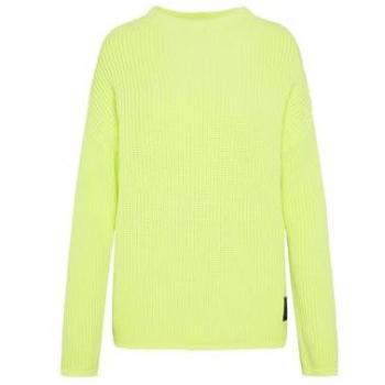 Rundhalspullover SOCCX Gr. S, gelb (gelb lime), Damen
