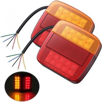 XVX Luminari LED Targa per Rimorchio (Camion/Caravan/VAN) – Rosso, Ambra, Bianco 12V E‑Mark