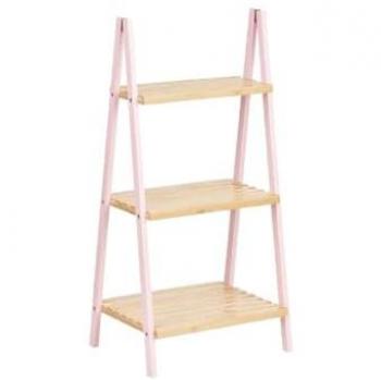 Estantería de Baño Rosa de Bambú y Madera de Pino 40,3 x 81,5 x 30 cm