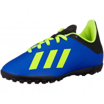 Adidas Youth X Tango 18.4 TF Soccer Cleats – Fooblu/Yellow/Black, UK 3