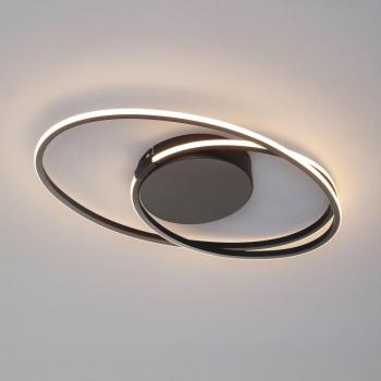 LED-Deckenleuchte Ophelia oval, matt schwarz