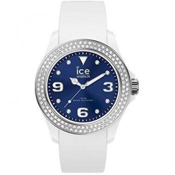Ice-Watch - ICE star Weiß tiefblau - Weiße Damenuhr mit Silikonarmband - 017235