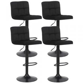 Taburetes de Bar Feni en Terciopelo Negro - Set de 4