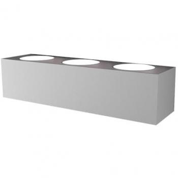 Applique moderno top light eccentric 1156 a6 gx53 led metallo biemissione lampada parete, finitura metallo grigio
