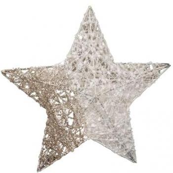 25cm White Woven Christmas Star Decoration