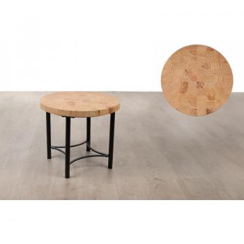 Fijalo - Mesa Redonda de Madera Pinto y Estructura de Metal