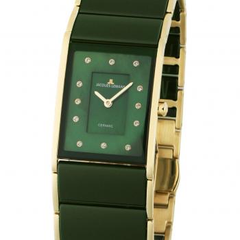 Jacques Lemans Keramikuhr »Dublin, 1-1940M«, Quarzuhr, Armbanduhr, Damen, Perlmutt-Zifferblatt, Swarovski-Kristalle