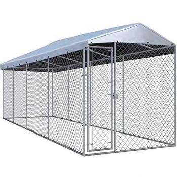 Perrera de Exterior Acero Galvanizado Jaula sin/con Toldo Multitalle
