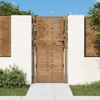 Portail de jardin 105x180 cm acier corten conception carrée
