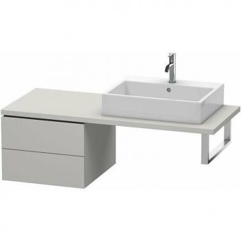 Duravit L‑Cube Seitenschrank LC583700707 – 52 × 54,7 cm, betongrau matt, 2 Auszüge