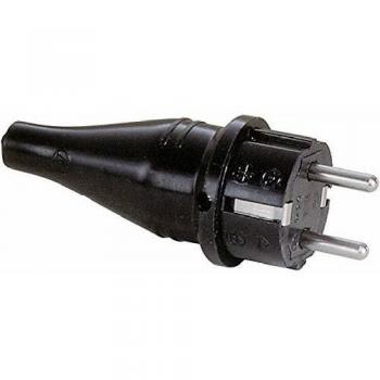 ABL Sursum Schutzkontaktstecker – Komplettgummibeschichtung, 250 V, Schwarz, IP44