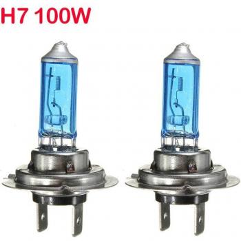 H7 Halogen Headlight Bulbs 55W 100W 12V 6000K - Set of 2