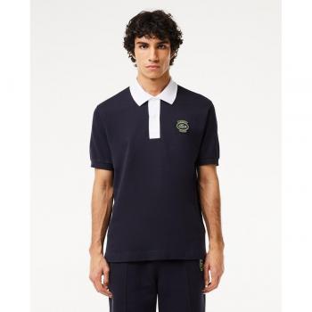 Polo Lacoste a maniche corte con badge blu 2XL