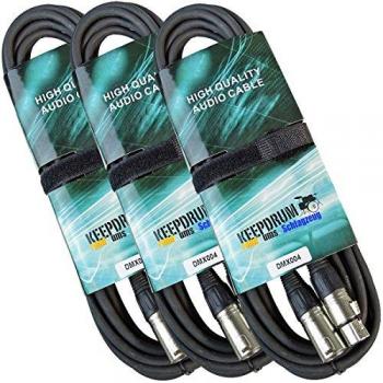 Keepdrum 6m DMX Kabel 3-pol XLR 100-Ohm 3 Stück Audio-Kabel