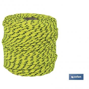 Cuerda Hippie Trenzada en Amarillo y Negro, 3 mm, 100 m
