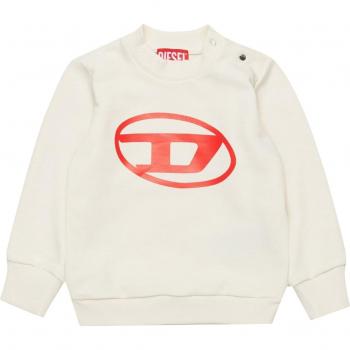 Sweat-shirt Diesel Kid en coton blanc avec imprimé Oval D pour bébé 24-36 mois