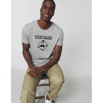 T-shirt Uomo - JE NE SUIS PAS VIEUX JE SUIS VINTAGE Nero